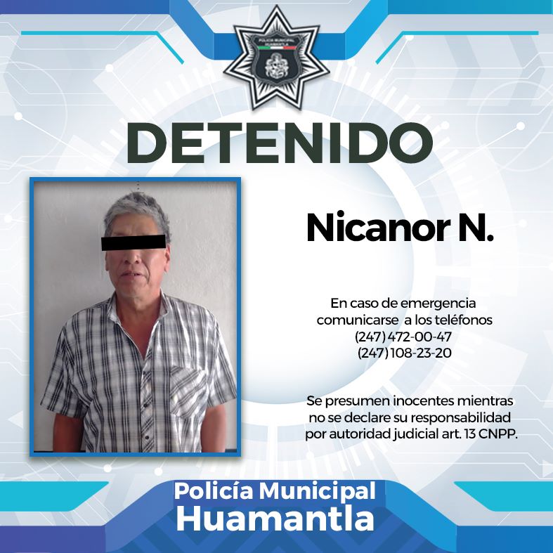 Detienen Policías de Huamantla a masculino que agredía a una mujer en el Barrio de San Sebastián